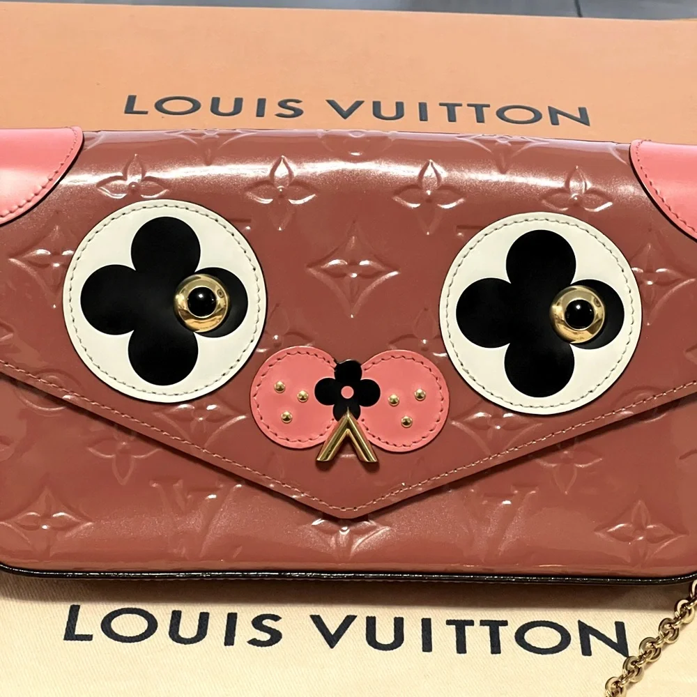 💯 LOUIS VUITTON Monogram Vernis
Pochette-Felicie Chain Long Wallet with COA - Picture 3 of 15